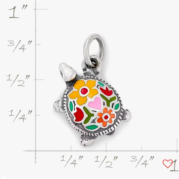 Colorful Floral Turtle Charm Pendant - Picture 3 of 5